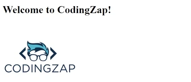 The output image showing the final result of the steps used to insert Image Tag in the HTML code using the SRC and ALT attributes