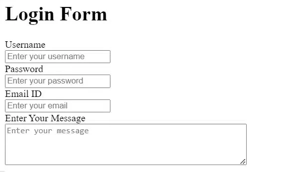 The previous output image has been modified and we are getting a new output image where there is a section to write message using the textarea element