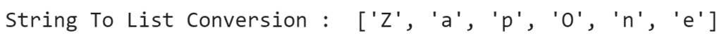 List() Function Implementation Output